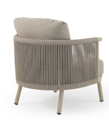 Sillón Lounge de Exterior con Cuerda Trenzada y Cojines Hidrófugos Denia
