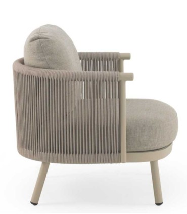 Sillón Lounge de Exterior con Cuerda Trenzada y Cojines Hidrófugos Denia