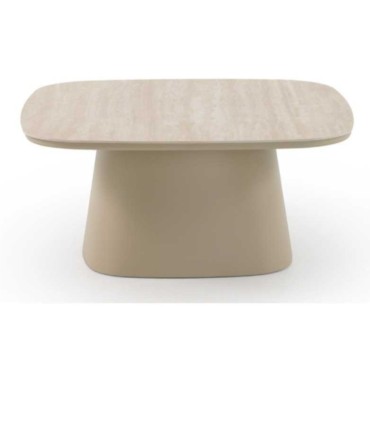 Mesa de Centro de Exterior con Tablero Cerámico Travertino Denia