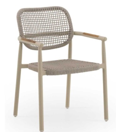 Silla de Jardín y Terraza de Aluminio con Cuerda Trenzada Denia