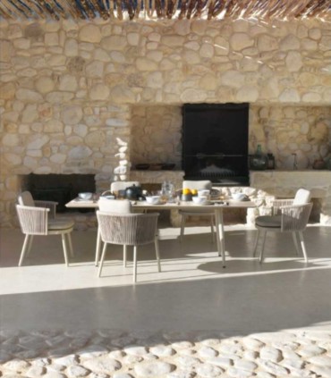 Sillón de Exterior de Aluminio con Cuerda y Cojines Desenfundables Denia