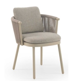 Sillón de Exterior de Aluminio con Cuerda y Cojines Desenfundables Denia