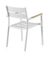 Silla de Exterior Apilable de Aluminio Blanco con Teka Natural y Cojín Acrílico Linda