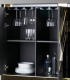 Mueble Bar de Cristal Negro con Espejo Dorado Kioto