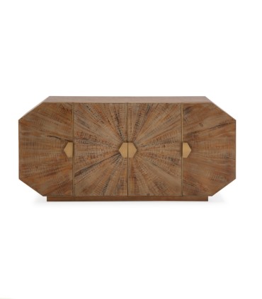Aparador Negro de Madera con Detalles Dorados Nero