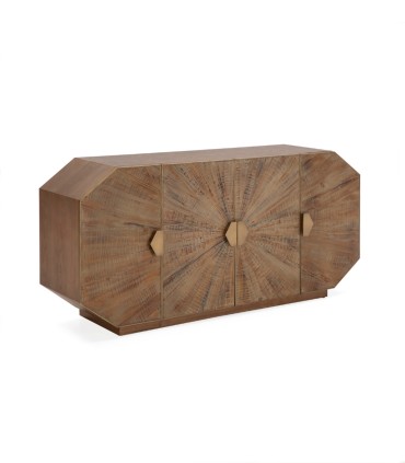 Aparador Negro de Madera con Detalles Dorados Nero