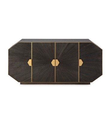 Aparador Negro de Madera con Detalles Dorados Nero