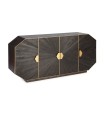 Aparador Negro de Madera con Detalles Dorados Nero