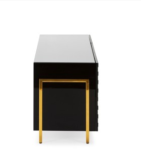 Mueble TV Monza de Cristal Blanco y Negro Alexia