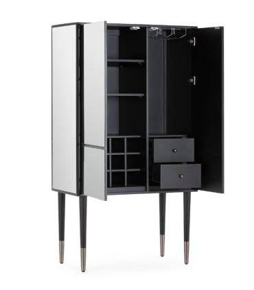 Mueble Bar de Cristal Espejado Eclipse