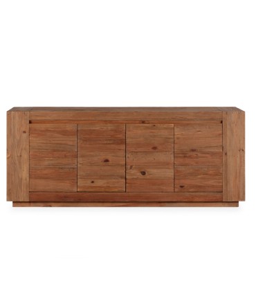Aparador de Madera de Mango Natural 4 Puertas con Esquinas Redondeadas Mirta