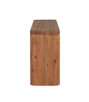 Aparador de Madera de Mango Natural 4 Puertas con Esquinas Redondeadas Mirta