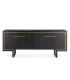 Aparador Negro de 4 Puertas con Detalles Dorados Luxe