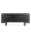 Aparador Negro de 4 Puertas con Detalles Dorados Luxe
