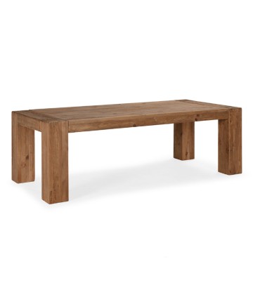 Mesa de Comedor de Madera de Pino Recuperado Leoncio