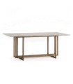 Mesa de Comedor de Cristal y Metal Jonai