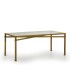Mesa de Comedor de Cristal y Metal Dorado Jaime