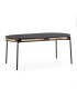 Mesa de Comedor Ovalada de Madera Negra con Ratán Natural Manuel