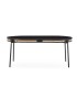 Mesa de Comedor Ovalada de Madera Negra con Ratán Natural Manuel