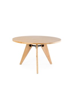 Mesa de Comedor Redonda de Madera Natural Ossu