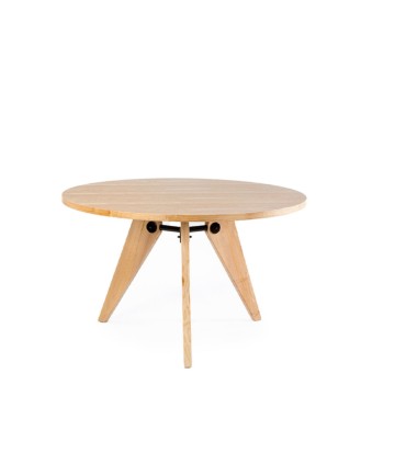 Mesa de Comedor Redonda de Madera Natural Ossu
