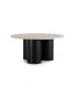 Mesa de Comedor Redonda con Tapa de Mármol Travertino Mariela