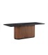Mesa de Comedor de Mármol Negro y Madera de Olmo Lysandro