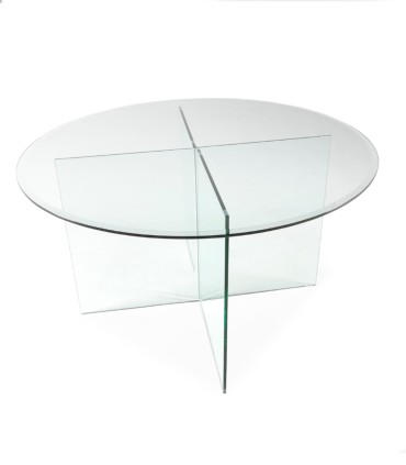 Mesa de Comedor Redonda de Vidrio Templado Eryndor