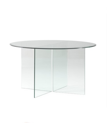 Mesa de Comedor Redonda de Vidrio Templado Eryndor
