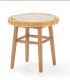 Mesa de Centro de Madera de Cedro, Mimbre y Cristal Templado Aravik, mesa rincon