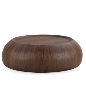 Mesa de Centro Redonda en Chapa de Nogal Orvessa de Ambar Muebles