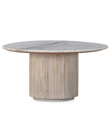 Mesa de Comedor Redonda de Madera y Mármol Lexus