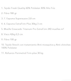 Colchón Premium de Muelles Ensacados Titanium Pro ExtraFirm Noble, caracteristicas