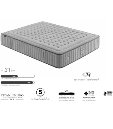 Colchón Premium de Muelles Ensacados Titanium Pro Extrafirm Platinium