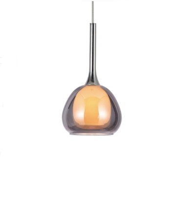 Lámpara Colgante 1 Luz E14 Cromada con Cristal Opal Luxury de Ambar Muebles