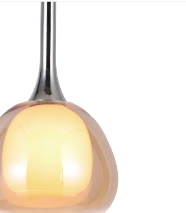 Lámpara Colgante 1 Luz E14 Cromada con Cristal Opal Luxury de Ambar Muebles