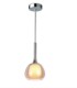 Lámpara Colgante 1 Luz E14 Cromada con Cristal Opal Luxury, color ambar