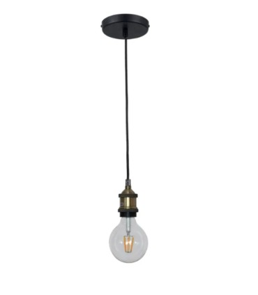 Lámpara Colgante Negra 12 cm E27 Eudoxia