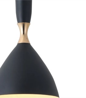 Lámpara Colgante Negra o Blanca y Dorada Mantra, detalle
