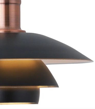 Lámpara Colgante Negra y Oro Rosa Lucinda