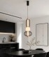 Lámpara Colgante LED Industrial Moderna Negra y Oro Rosa Regulable Noirea