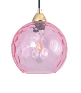 Lámpara Colgante Dorada con Tulipa en Varios Colores Lili, rosa