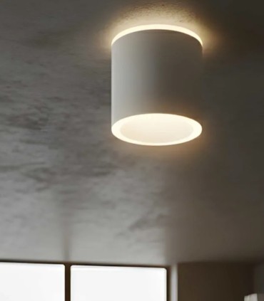 Plafón de Techo GU10 Redondo Blanco o Negro de Aluminio Pitara
