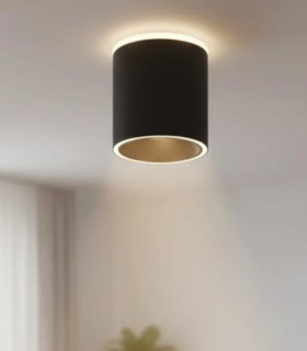 Plafón de Techo GU10 Redondo Blanco o Negro de Aluminio Pitara