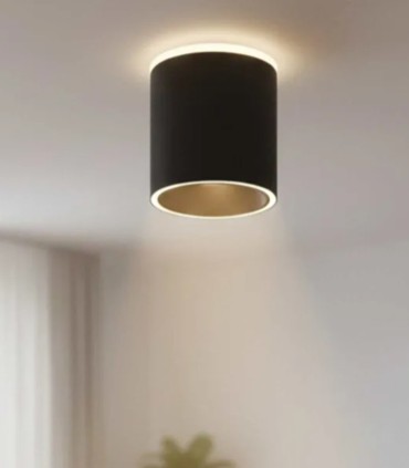 Plafón de Techo GU10 Redondo Blanco o Negro de Aluminio Pitara