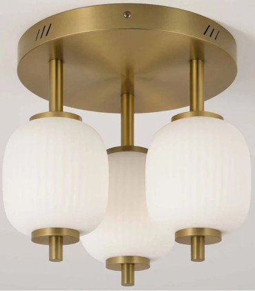 Plafón LED de Techo Dorado Regulable con Mando Polin