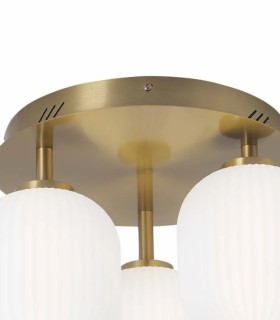 Plafón LED de Techo Dorado Regulable con Mando Polin