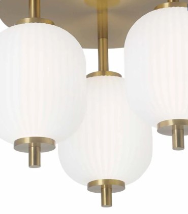 Plafón LED de Techo Dorado Regulable con Mando Polin
