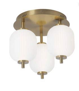 Plafón LED de Techo Dorado Regulable con Mando Polin