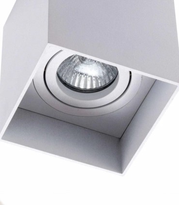Plafón de Techo GU10 Cuadrado 9 cm Blanco de Aluminio Peris
